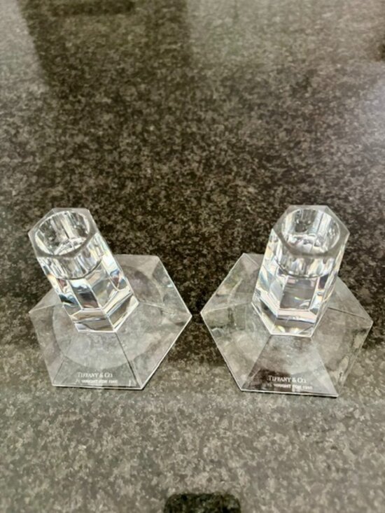 Tiffany Crystal Candlesticks - Salisbury & Manus Tiffany Full Crystal Candle Stick Holders